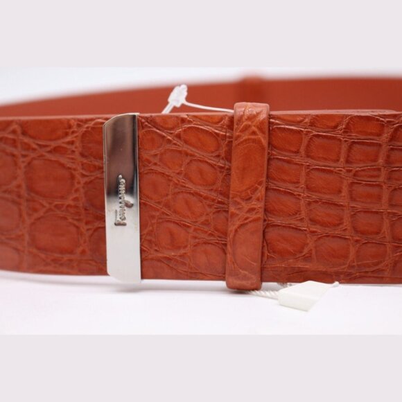 Salvatore Ferragamo Sunstone Orange Leather Belt Size 70 main image 7